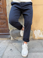 Chinos di Hamaki-Ho in piquet blu navy