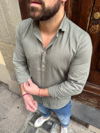 Camicia Lino Hamaki-Ho verde