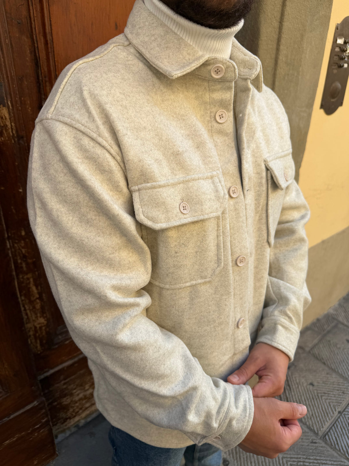 Giacchetto in panno di Telamira gesso