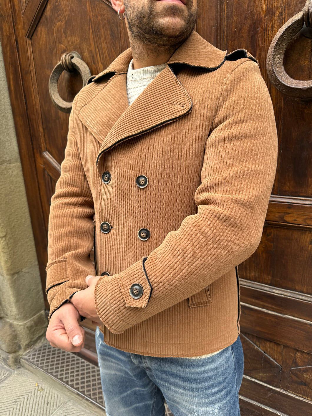 Giacchetto Peacoat di 3.9 tabacco