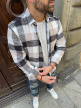 Carica l&#39;immagine nel visualizzatore di Gallery, Camicia Boscaiolo a quadri caffelatte di Telamira
