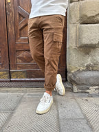 Pantalone cargo di Tréz tabacco
