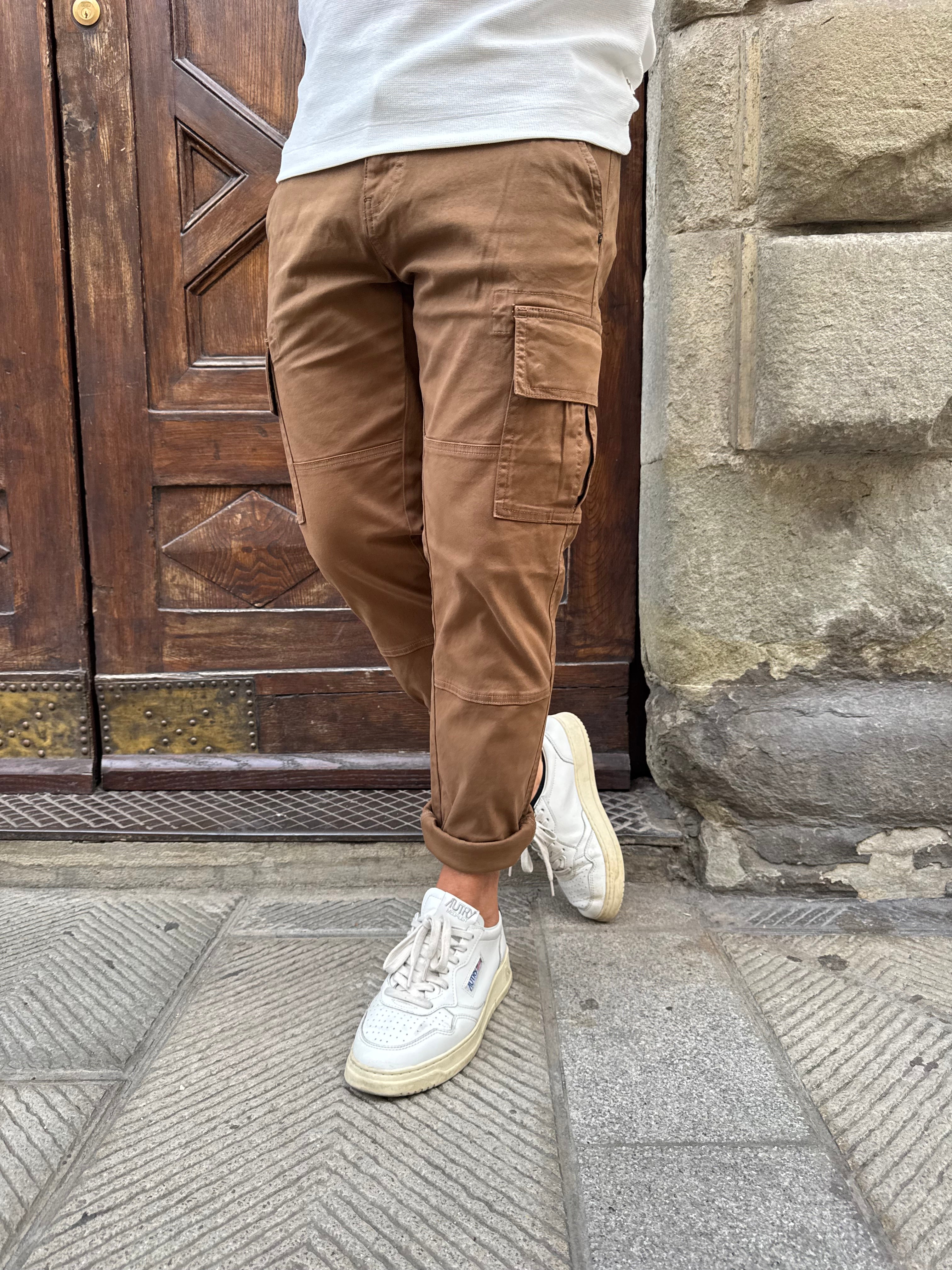 Pantalone cargo di Tréz tabacco