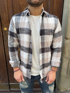 Camicia Boscaiolo a quadri caffelatte di Telamira