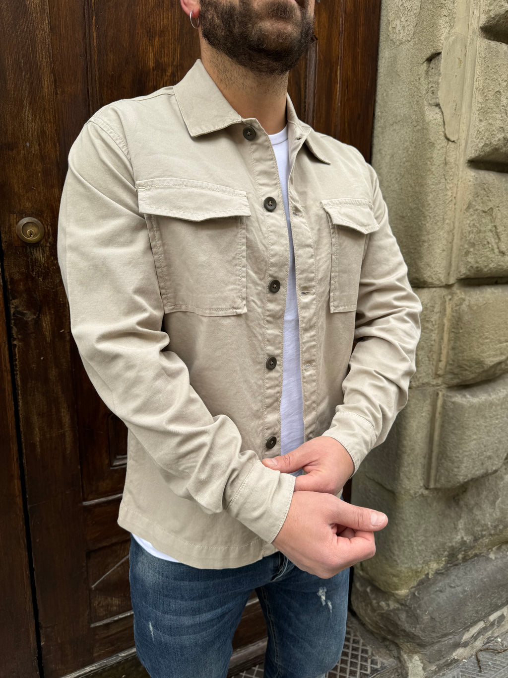 Camicia Jones sabbia di Hamaki-Ho