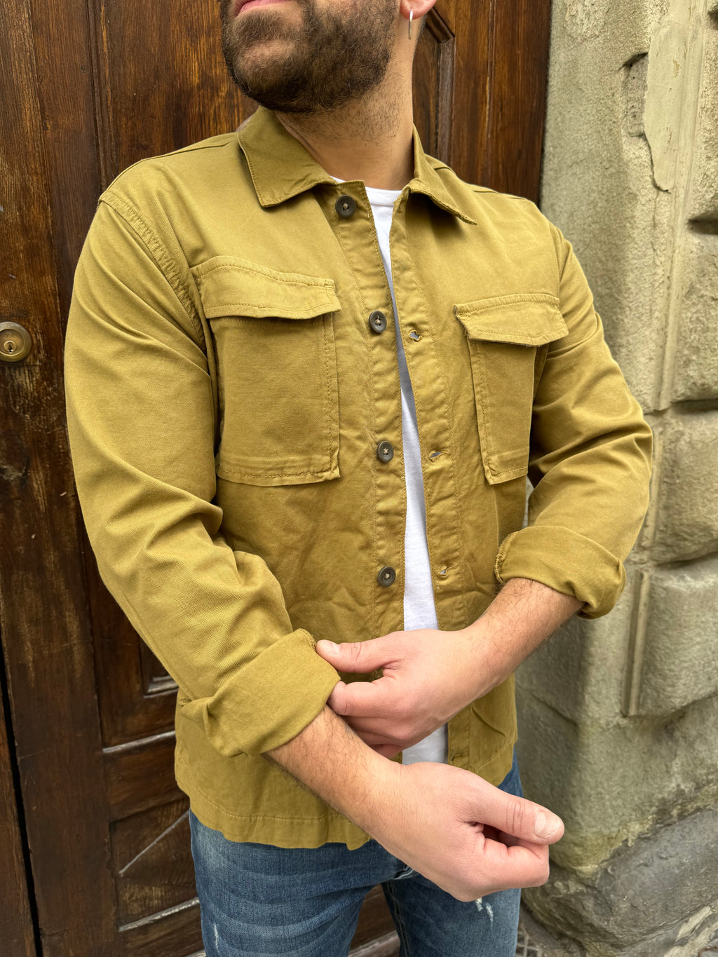 Camicia Jones senape di Hamaki-Ho