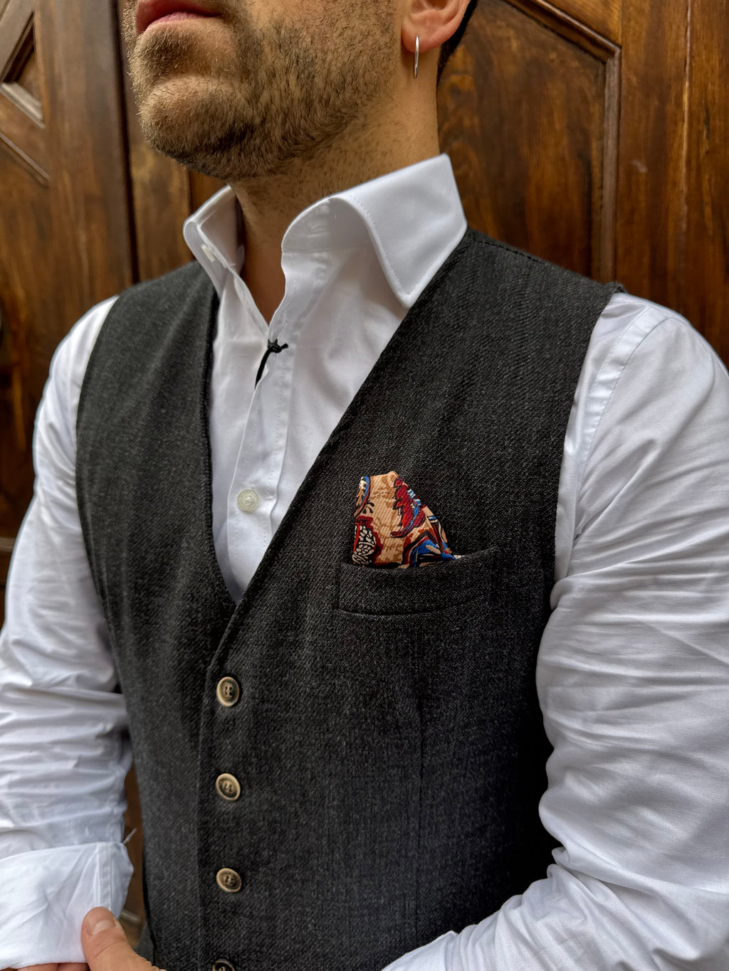 Gilet coordinato London di 3.9 grigio