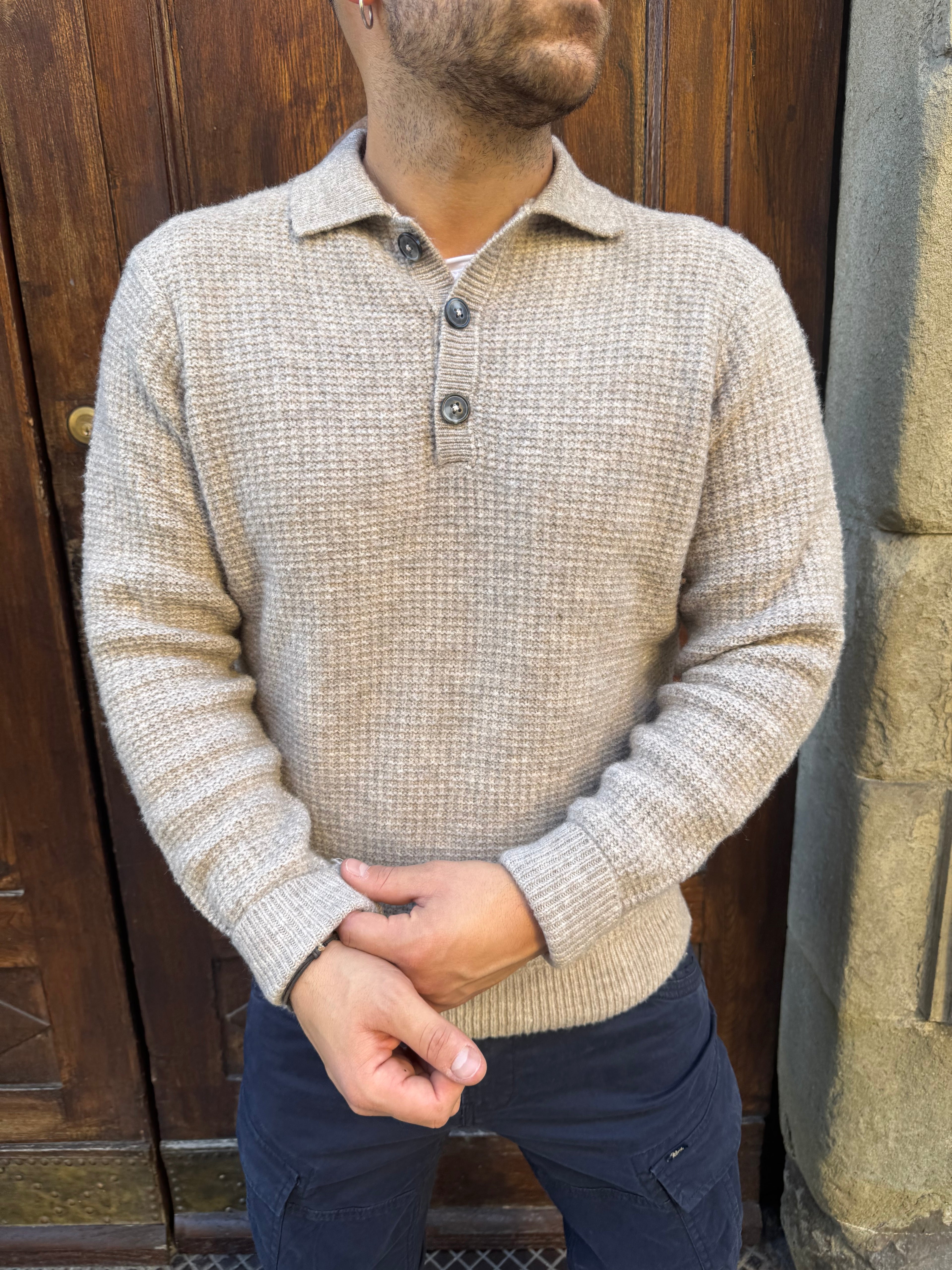 Maglioncino Polo di Hamaki-Ho beige