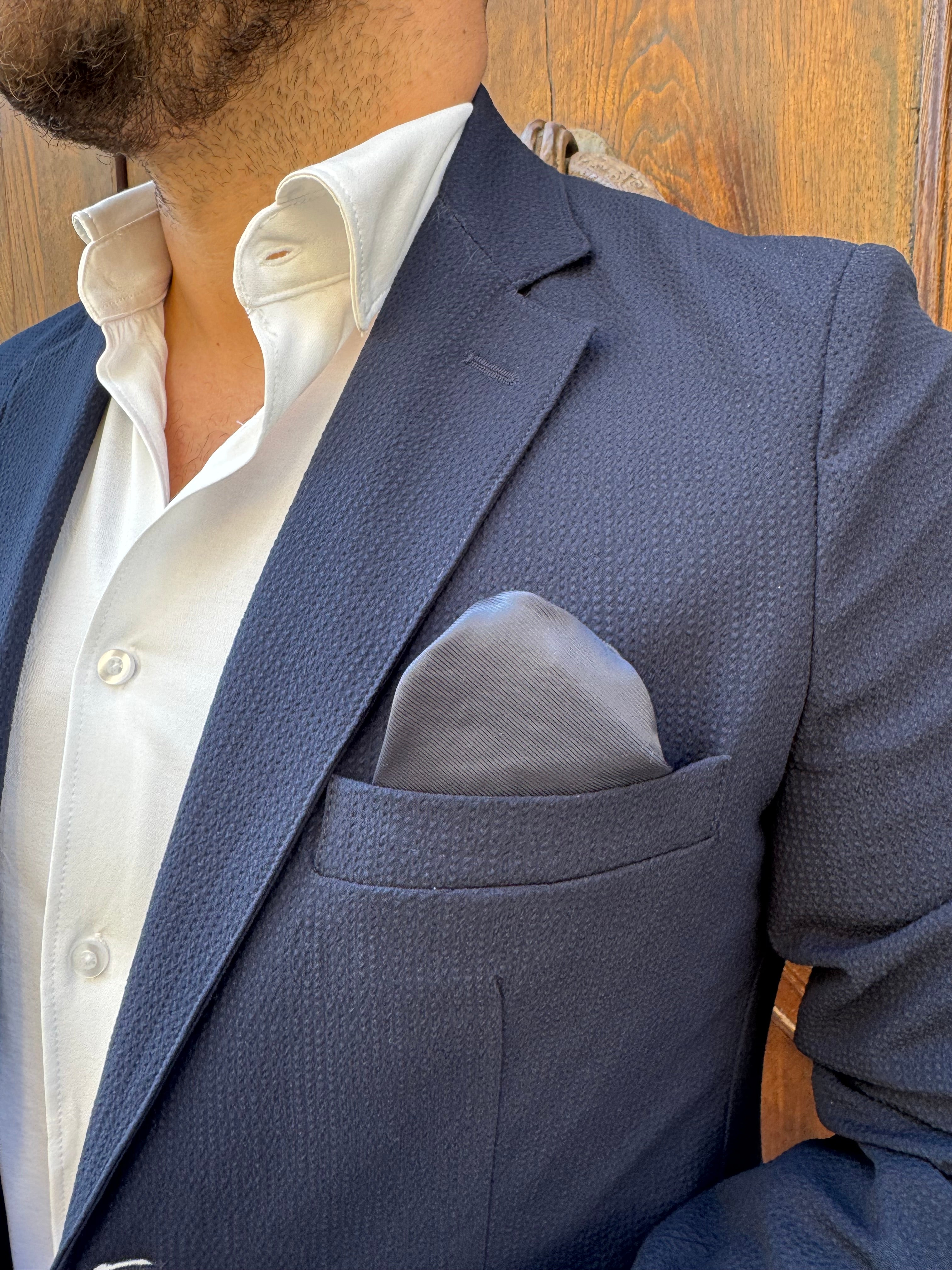 Giacca completo Seersucker di Hamaki-Ho blu navy