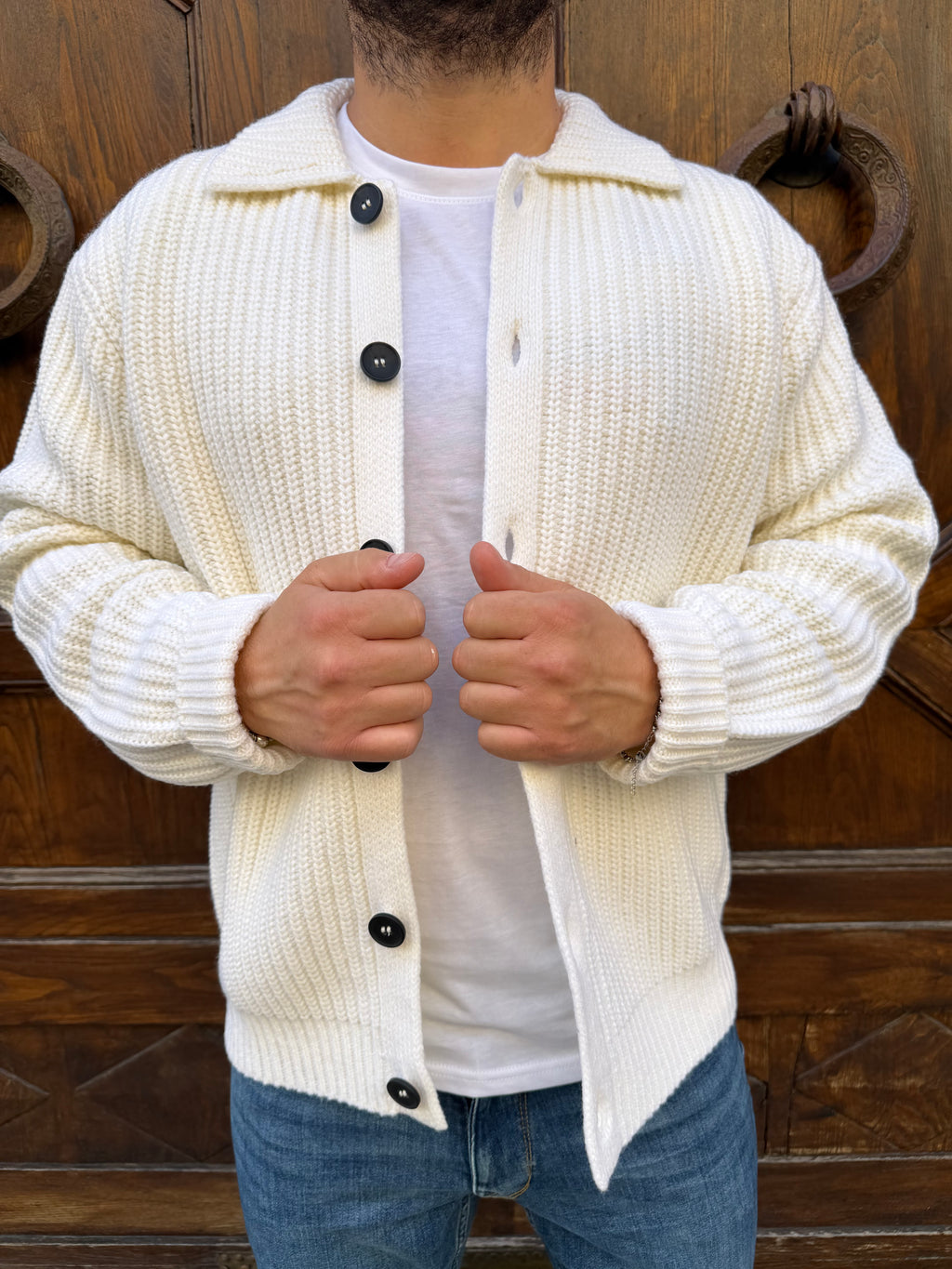 Cardigan Bob di HAMAKI-HO panna