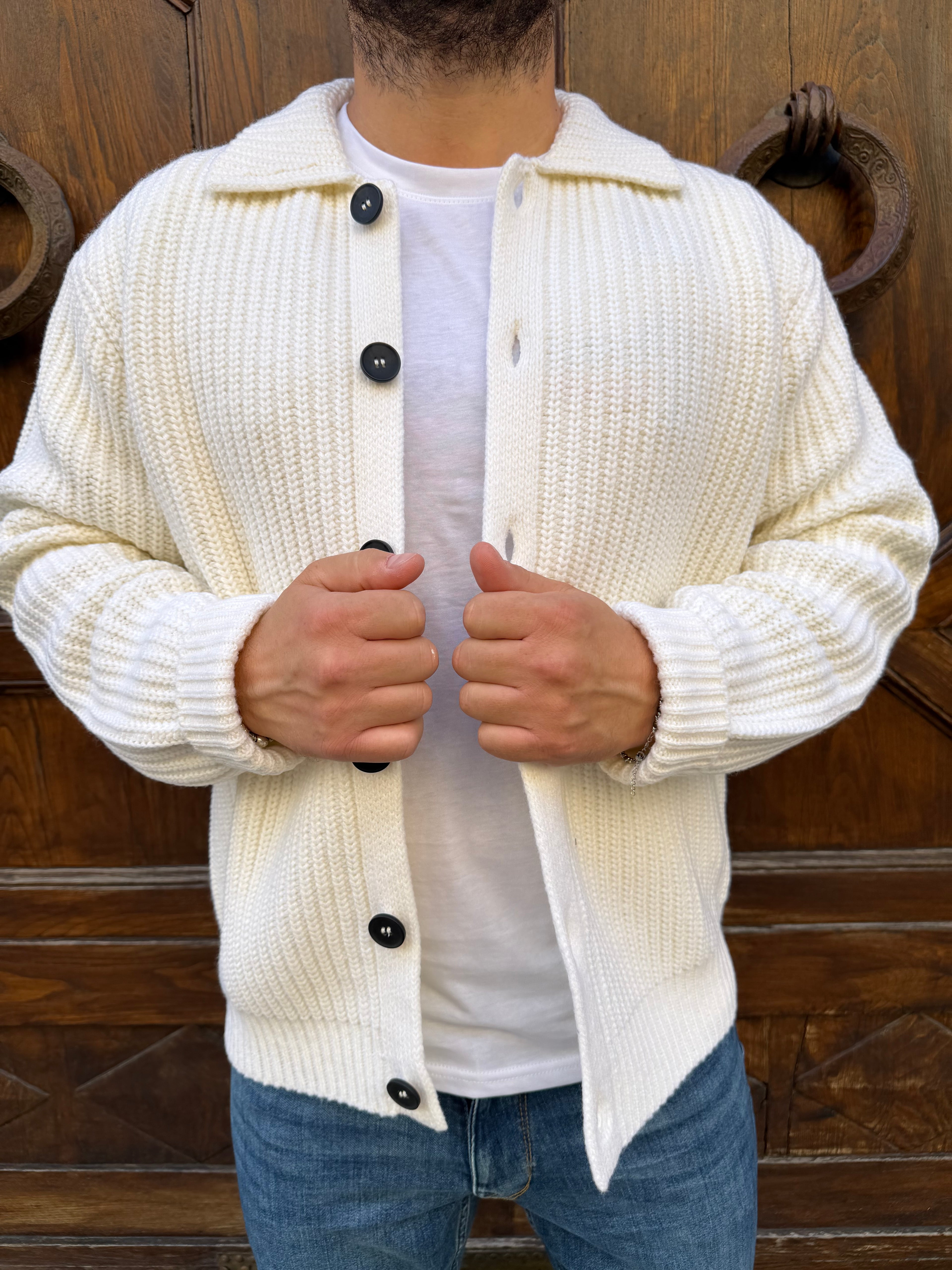 Cardigan Bob di HAMAKI-HO panna