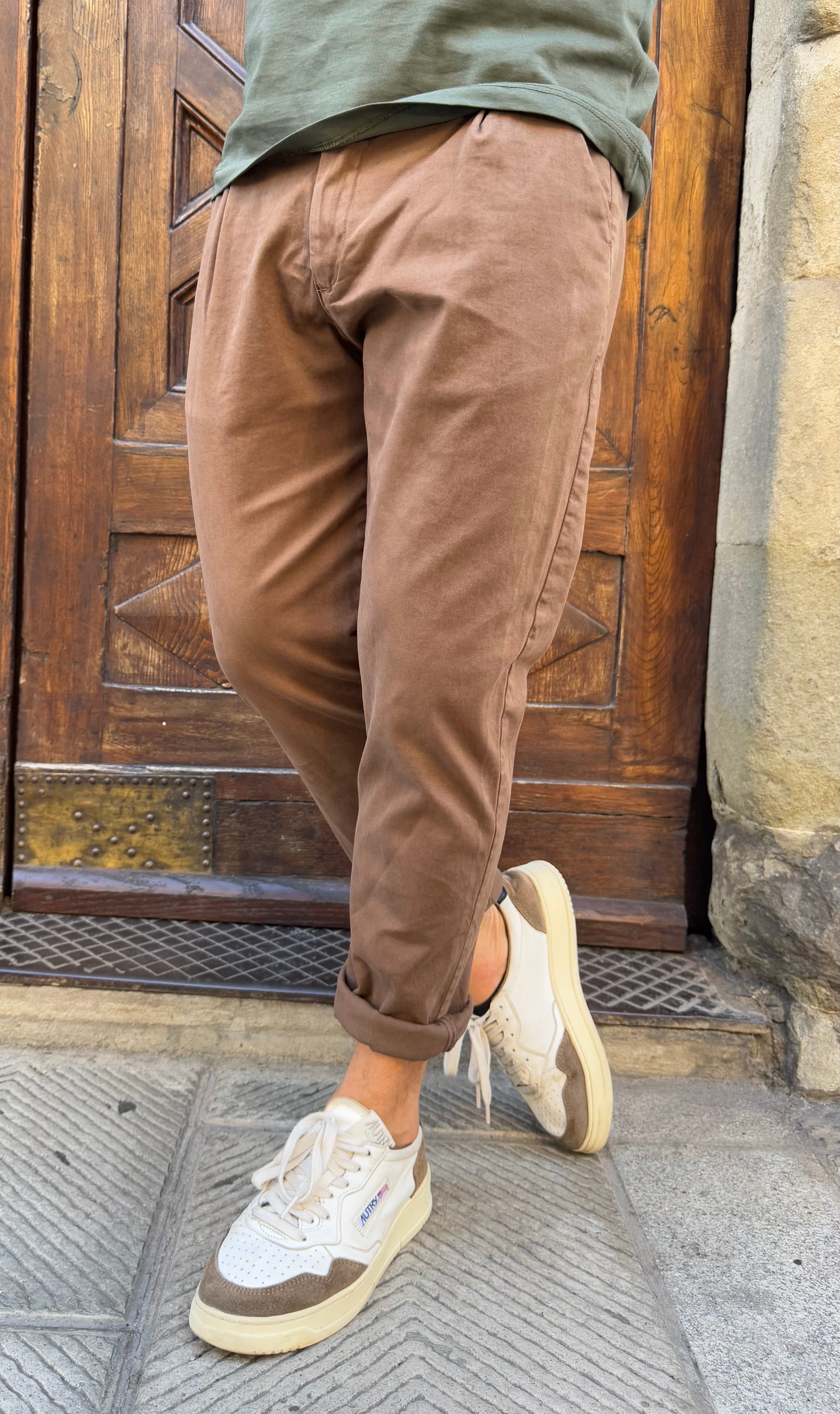 Pantalone Mike di 3.9 tabacco
