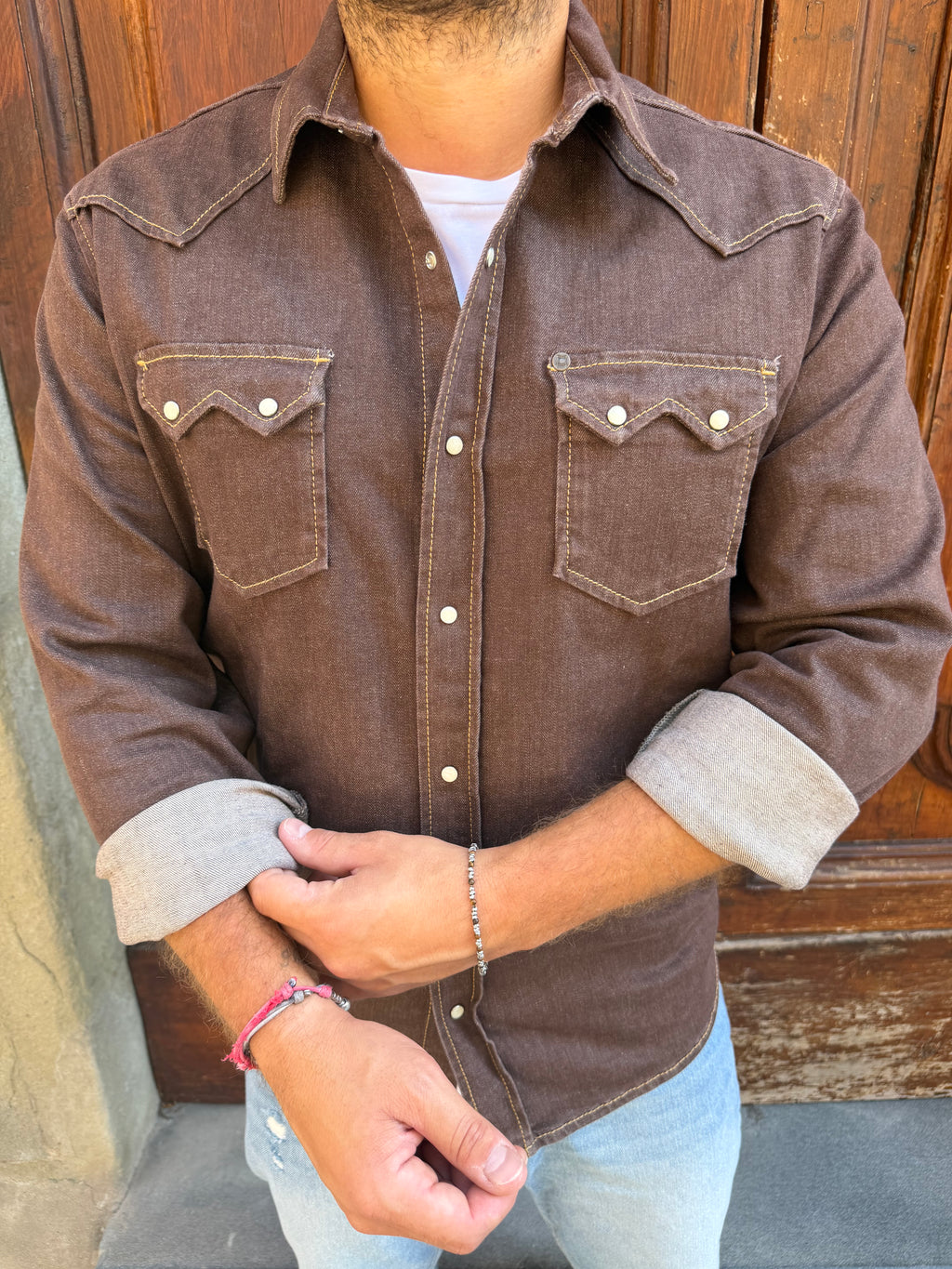 Camicia Denim Texas di Pont tabacco