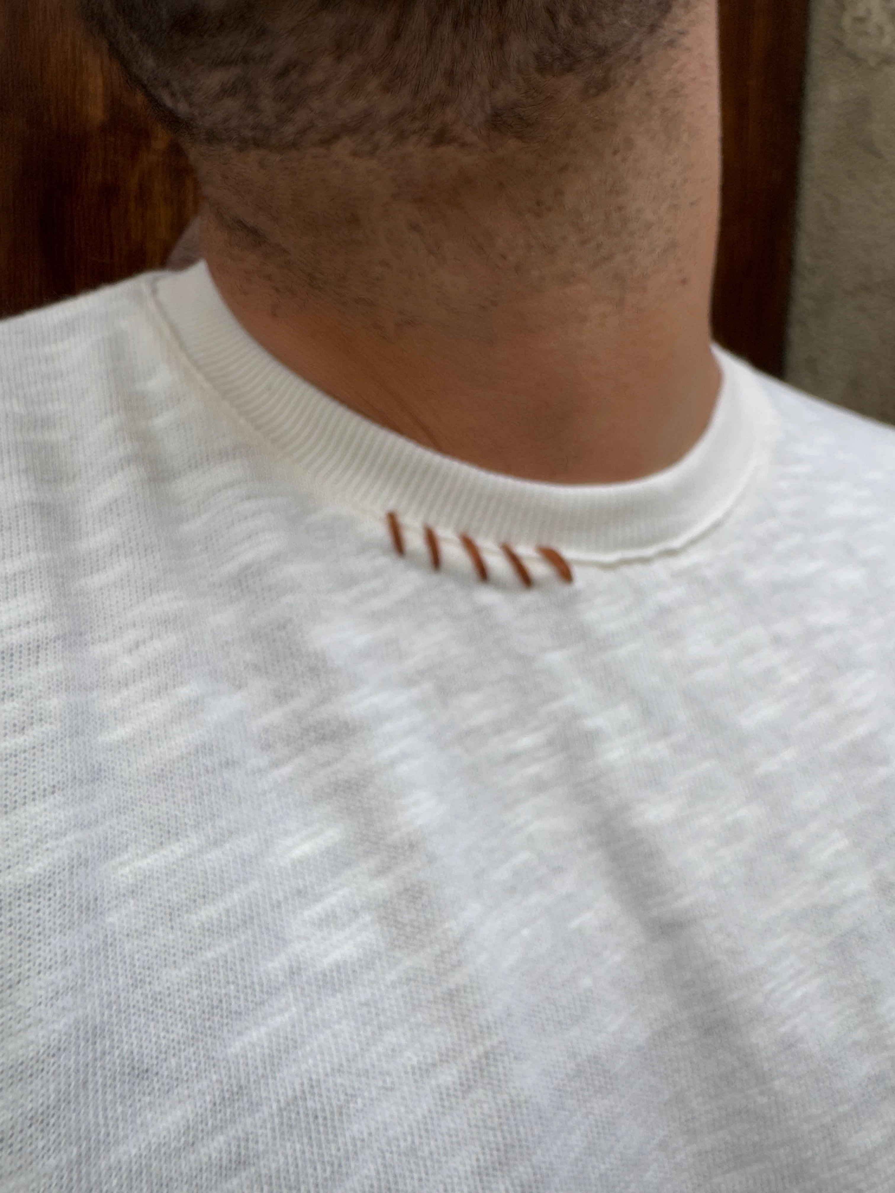 Maglioncino Diego con taschino panna