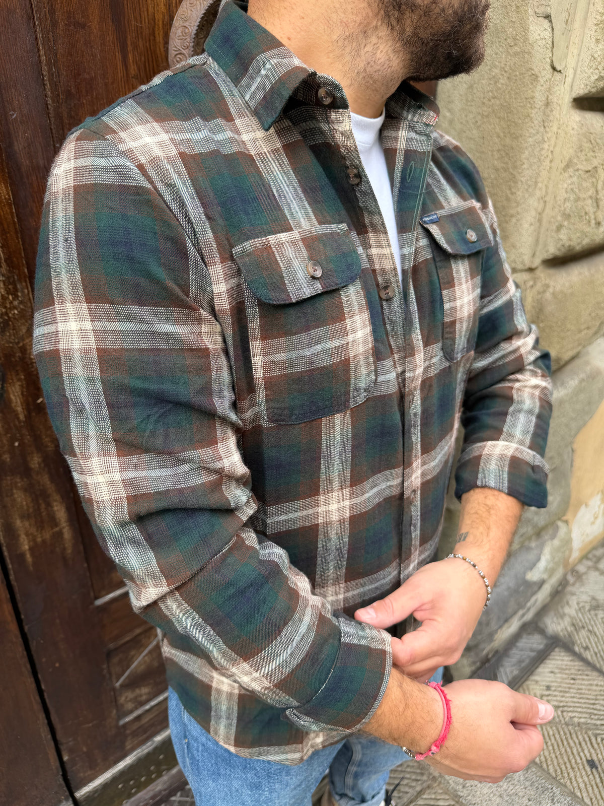 Camicia Quadro boscaiolo di Petrol verde