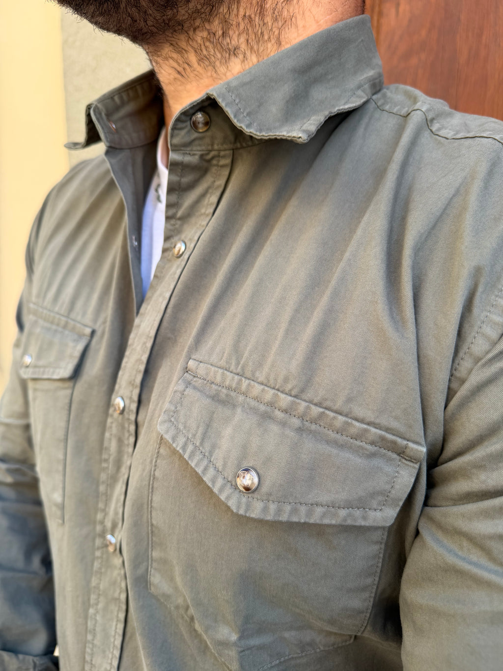 Camicia Texas di Tréz verde