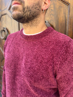 Maglione in ciniglia di Telamira bordeaux