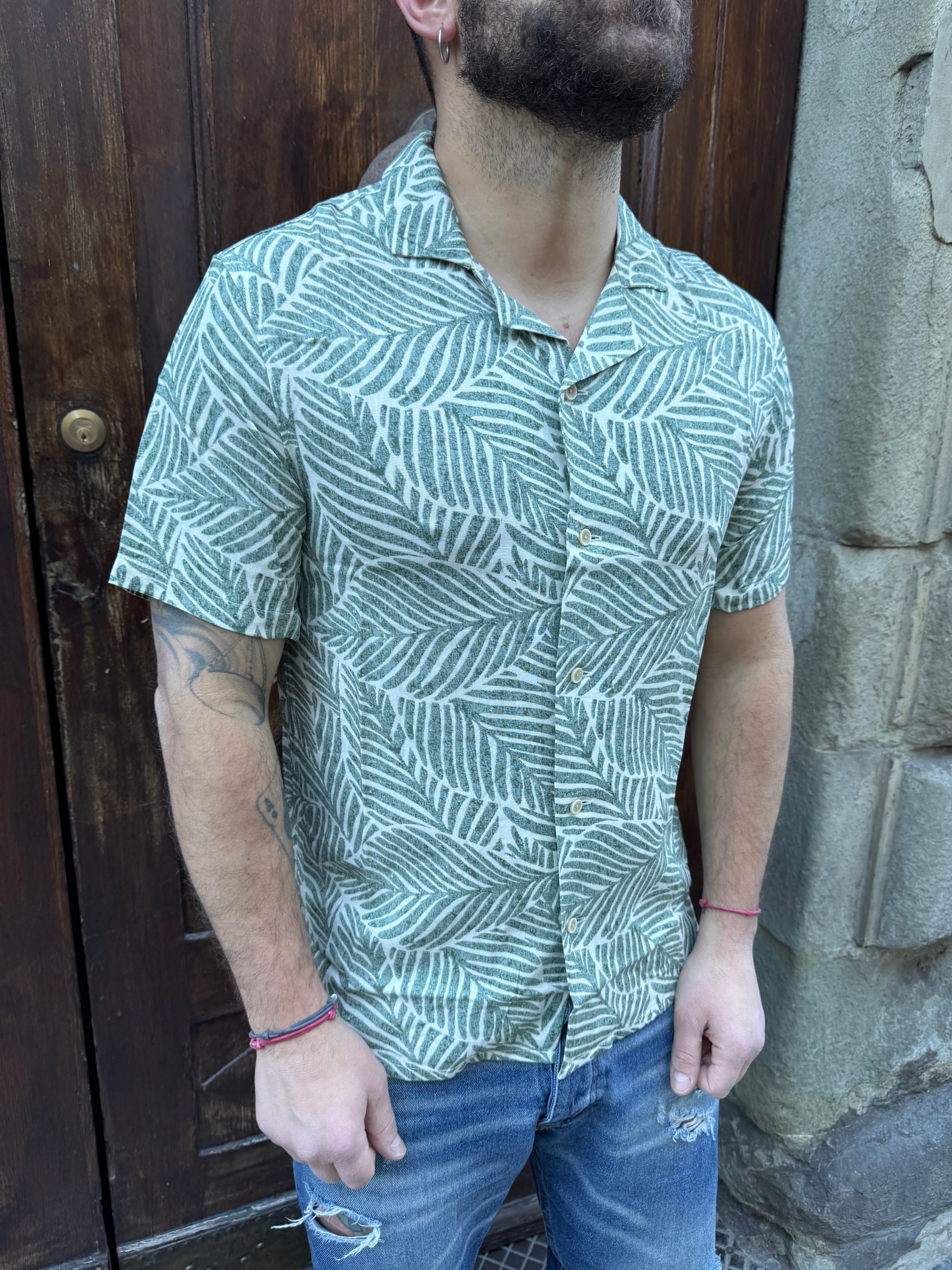 Camicia Flora di Tiffosi verde
