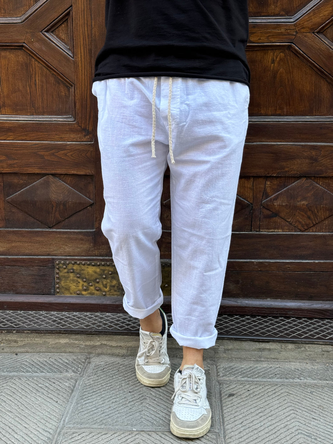 Pantalaccio Malibù in lino Bianco