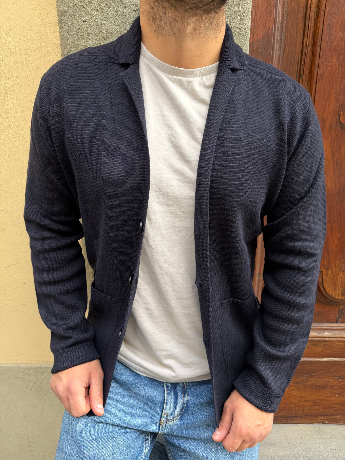 Giacca cardigan Roma di Hamaki-Ho blu