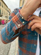 Camicia Pont in flanella a quadri petrolio