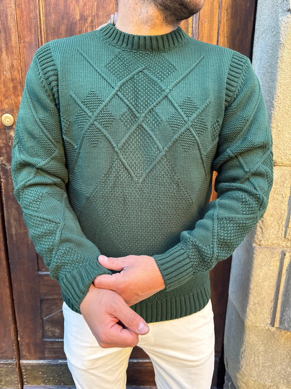 Maglioncino Rombo di Telamira verde