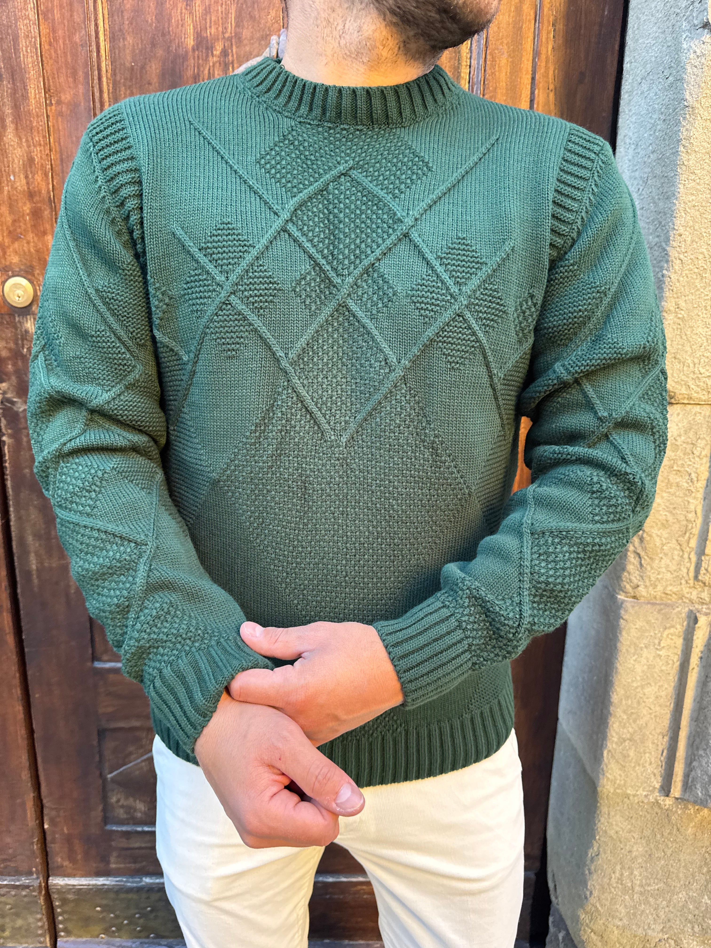 Maglioncino Rombo di Telamira verde