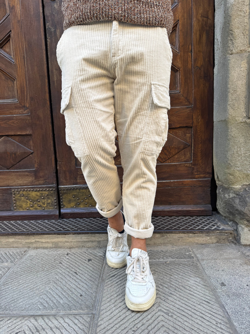 Pantalone cargo Rocciatore di Telamira panna