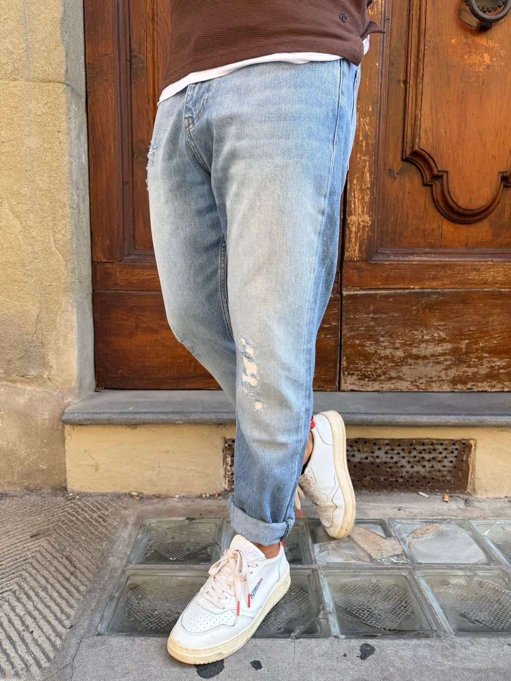Jeans Yellowstone cropped di Pont con strappi