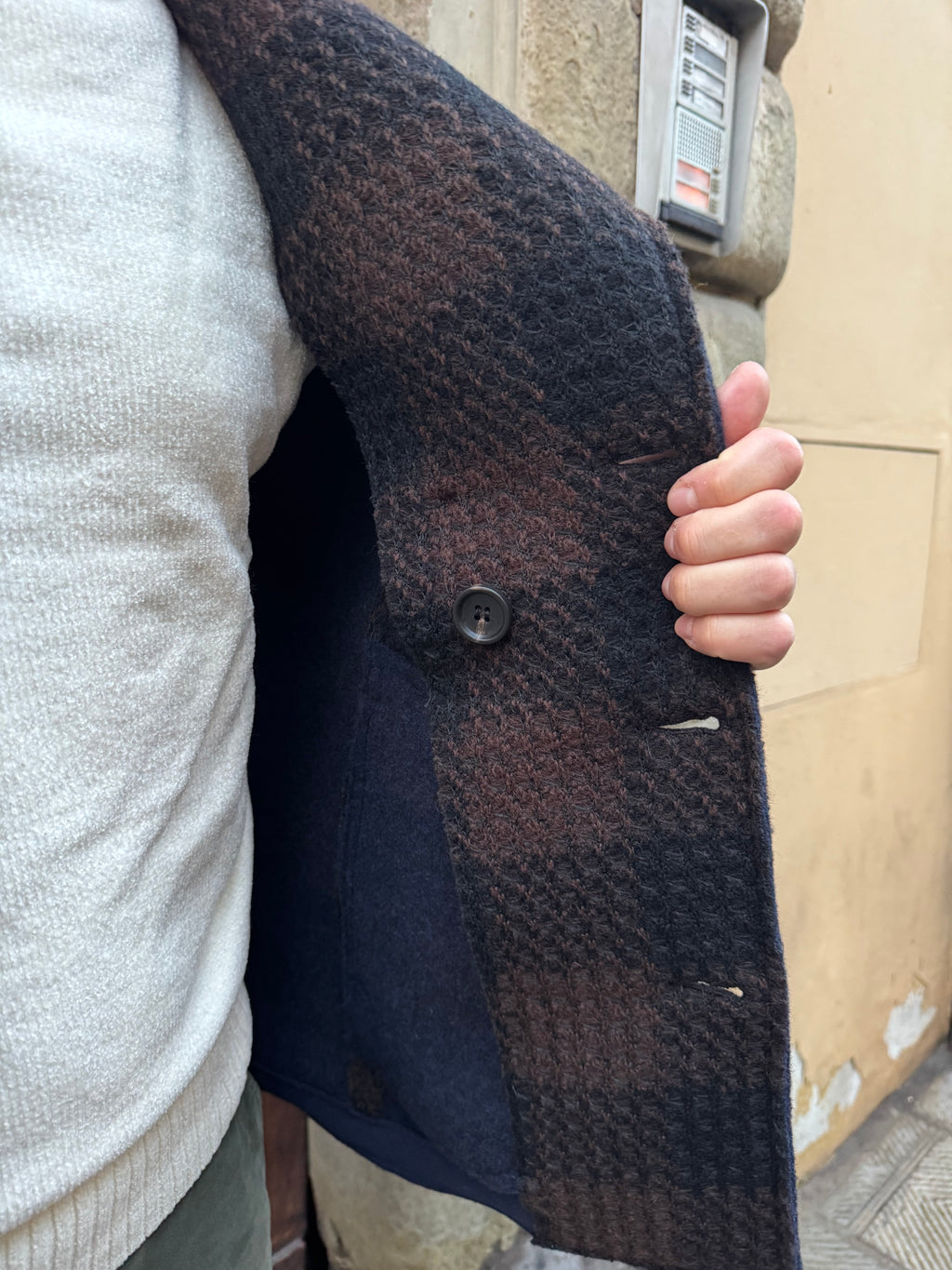 Peacoat a quadri di 3.9