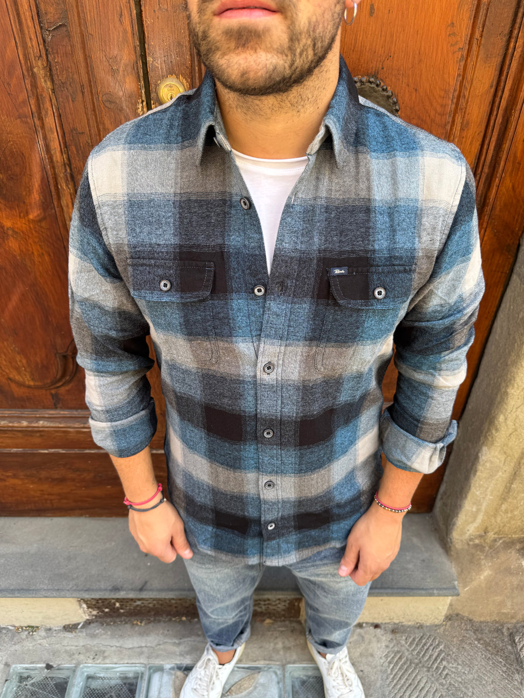 Camicia Boscaiolo di Petrol blu