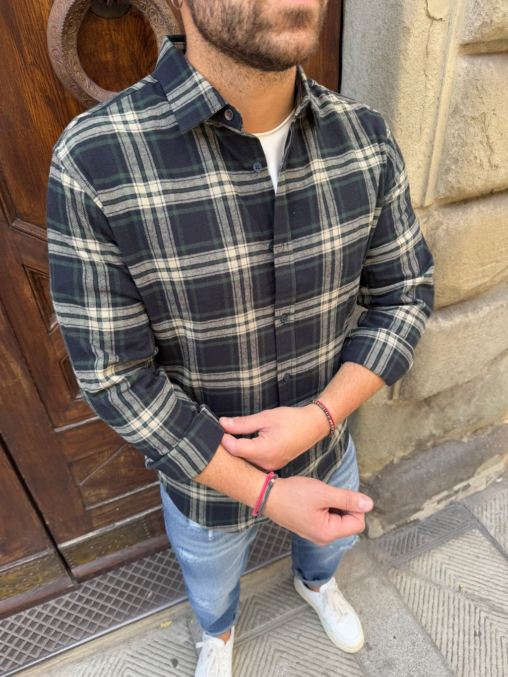 Camicia Boscaiolo a quadri verde di Telamira