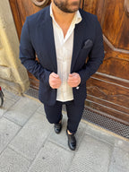 Giacca completo Seersucker di Hamaki-Ho blu navy