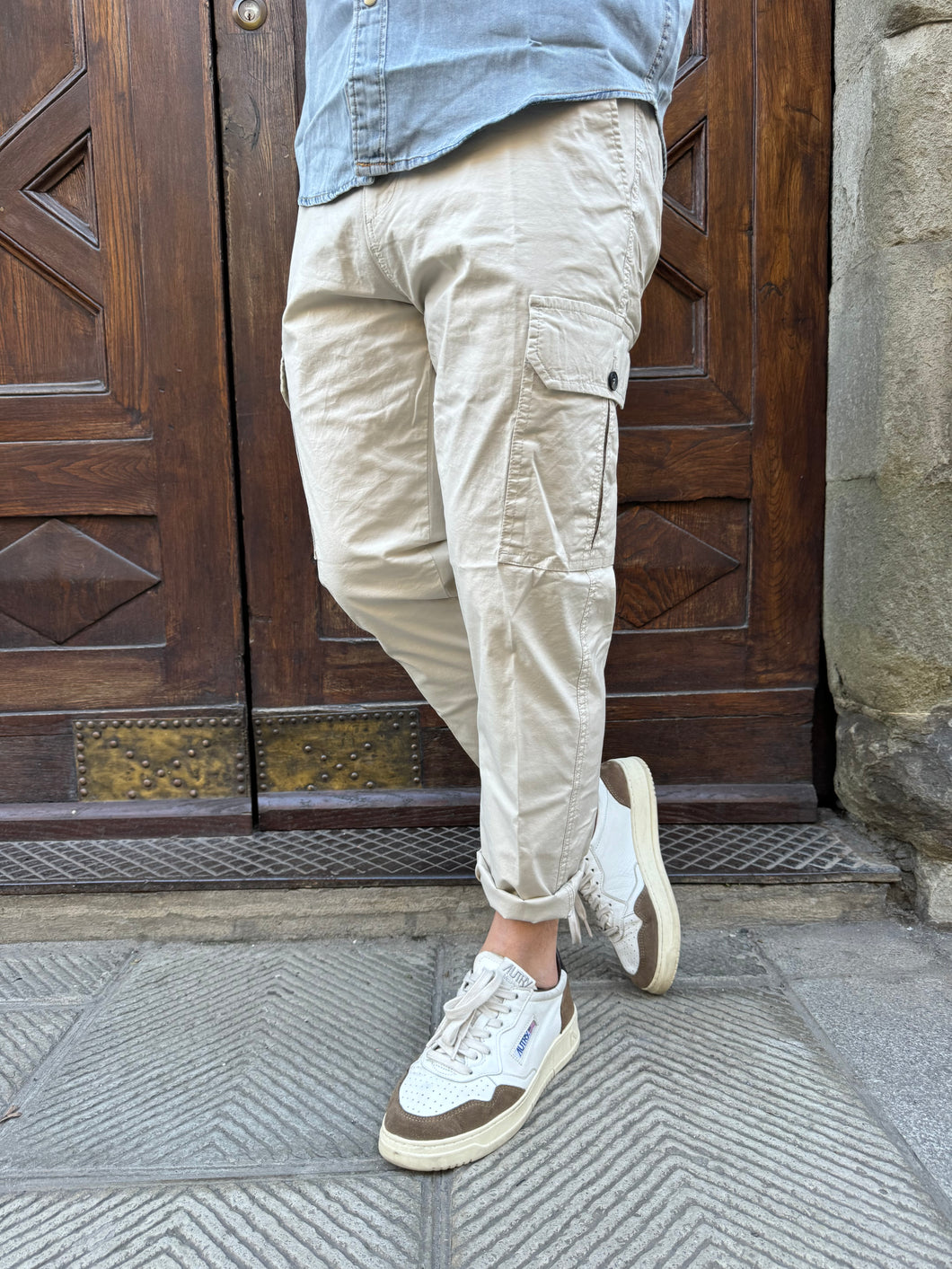 Pantalone Cargo di Telamira panna