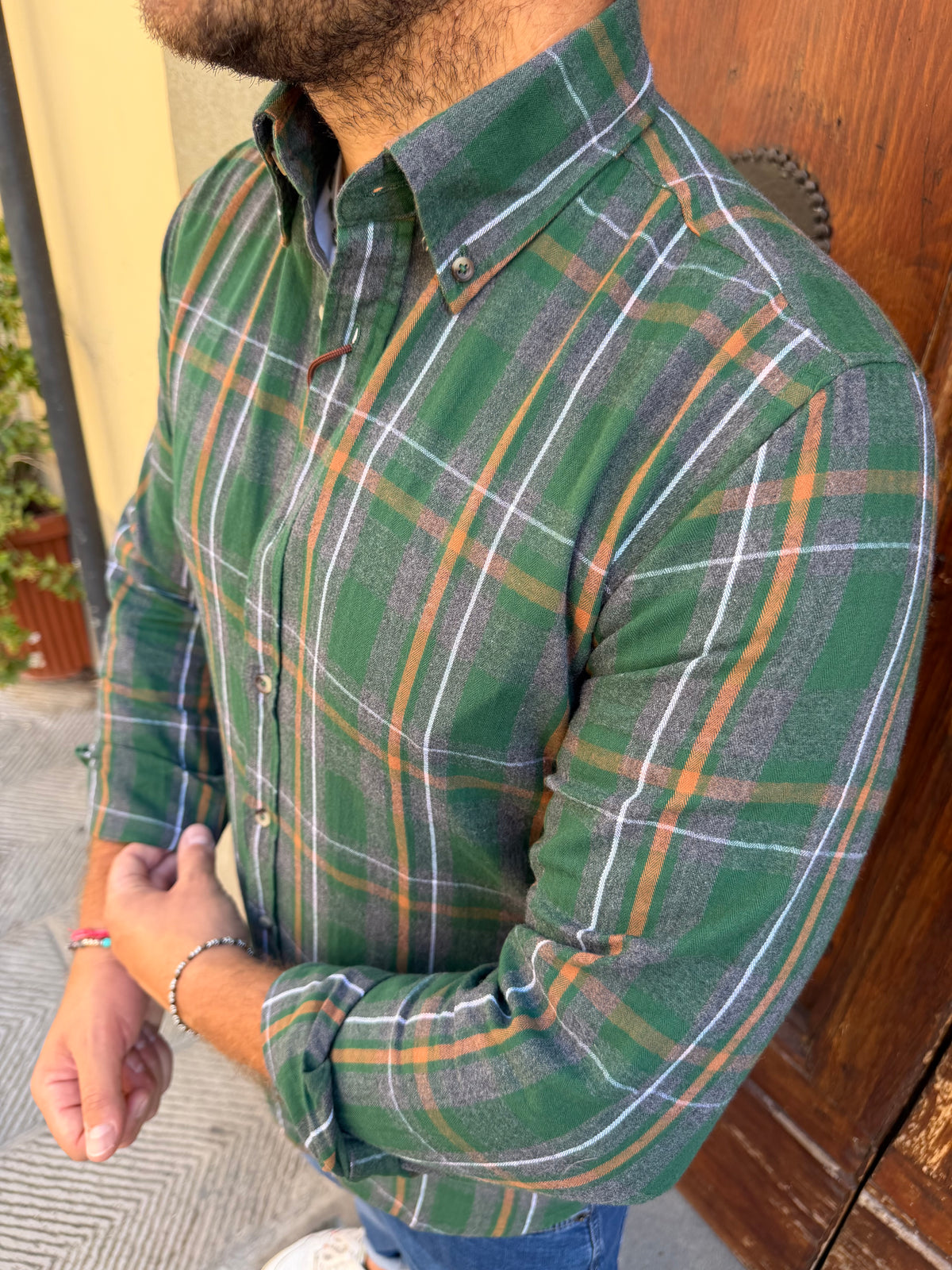 Camicia Quadro 02 di Tréz verde