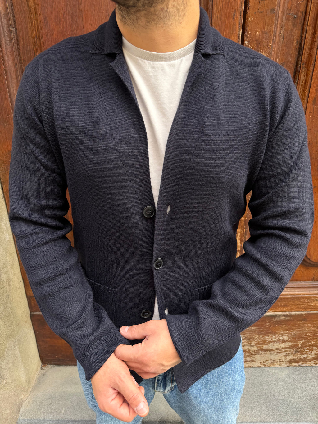 Giacca cardigan Roma di Hamaki-Ho blu
