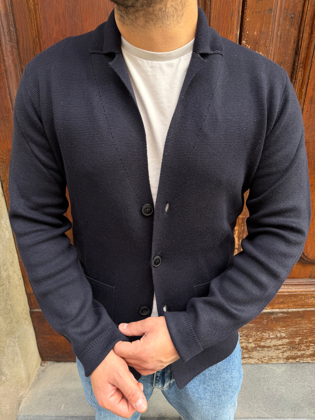 Giacca cardigan Roma di Hamaki-Ho blu