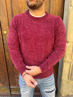 Maglione in ciniglia di Telamira bordeaux