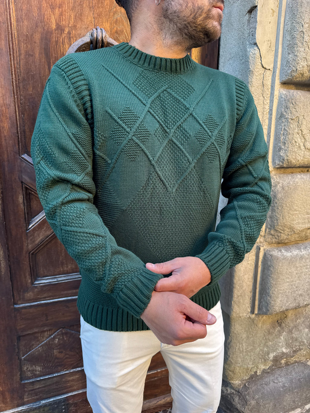 Maglioncino Rombo di Telamira verde