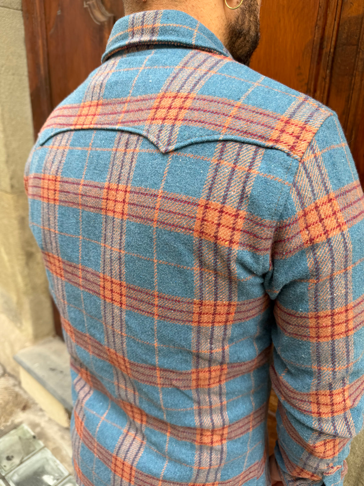 Camicia Pont in flanella a quadri petrolio