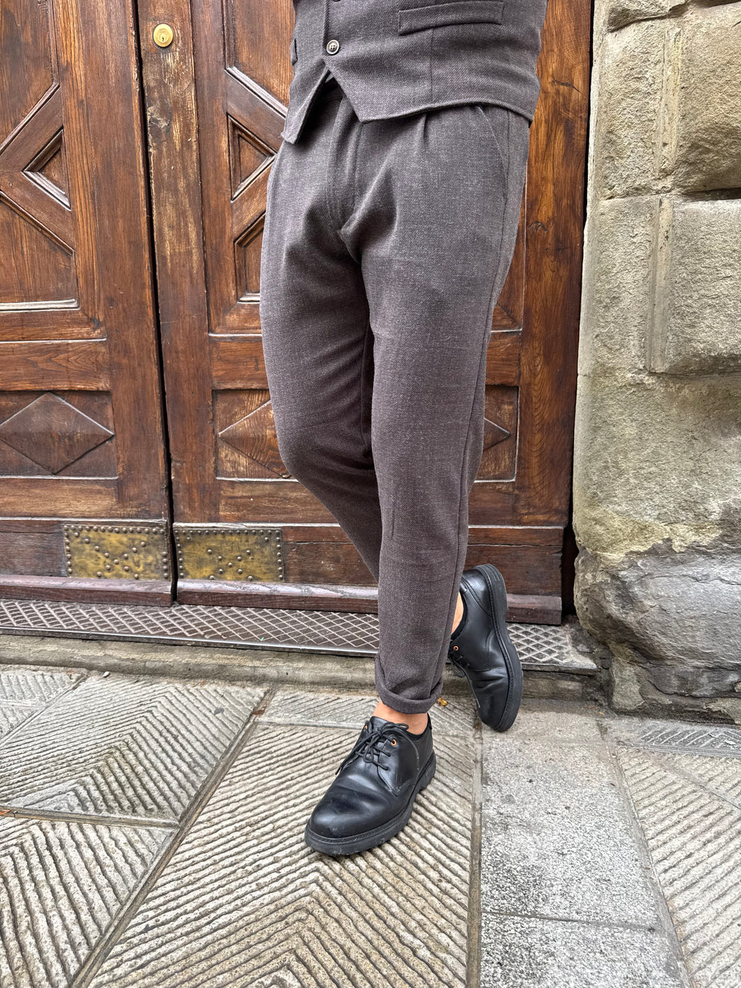 Pantalone coordinato London di 3.9 moro