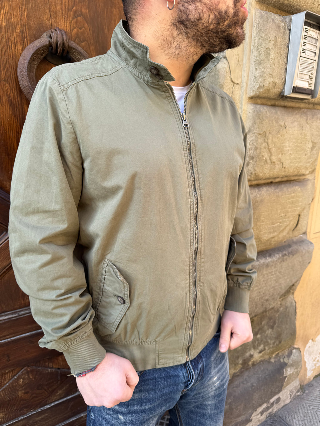 Giacchetto Bomber Willy di Tréz verde militare
