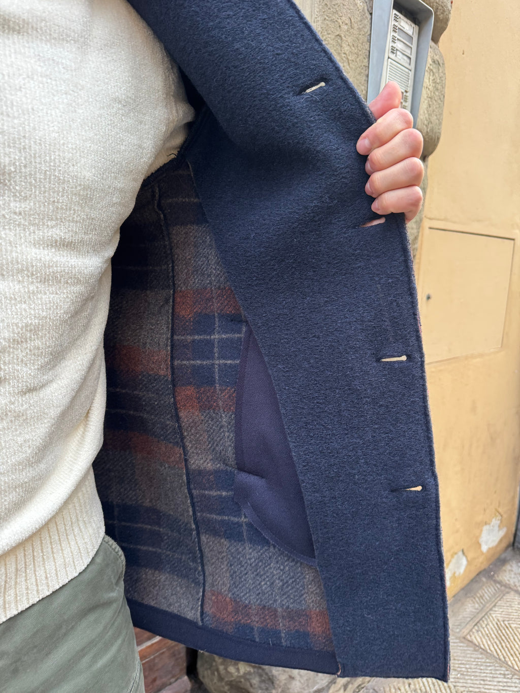 Cappotto James Blu lana cotta