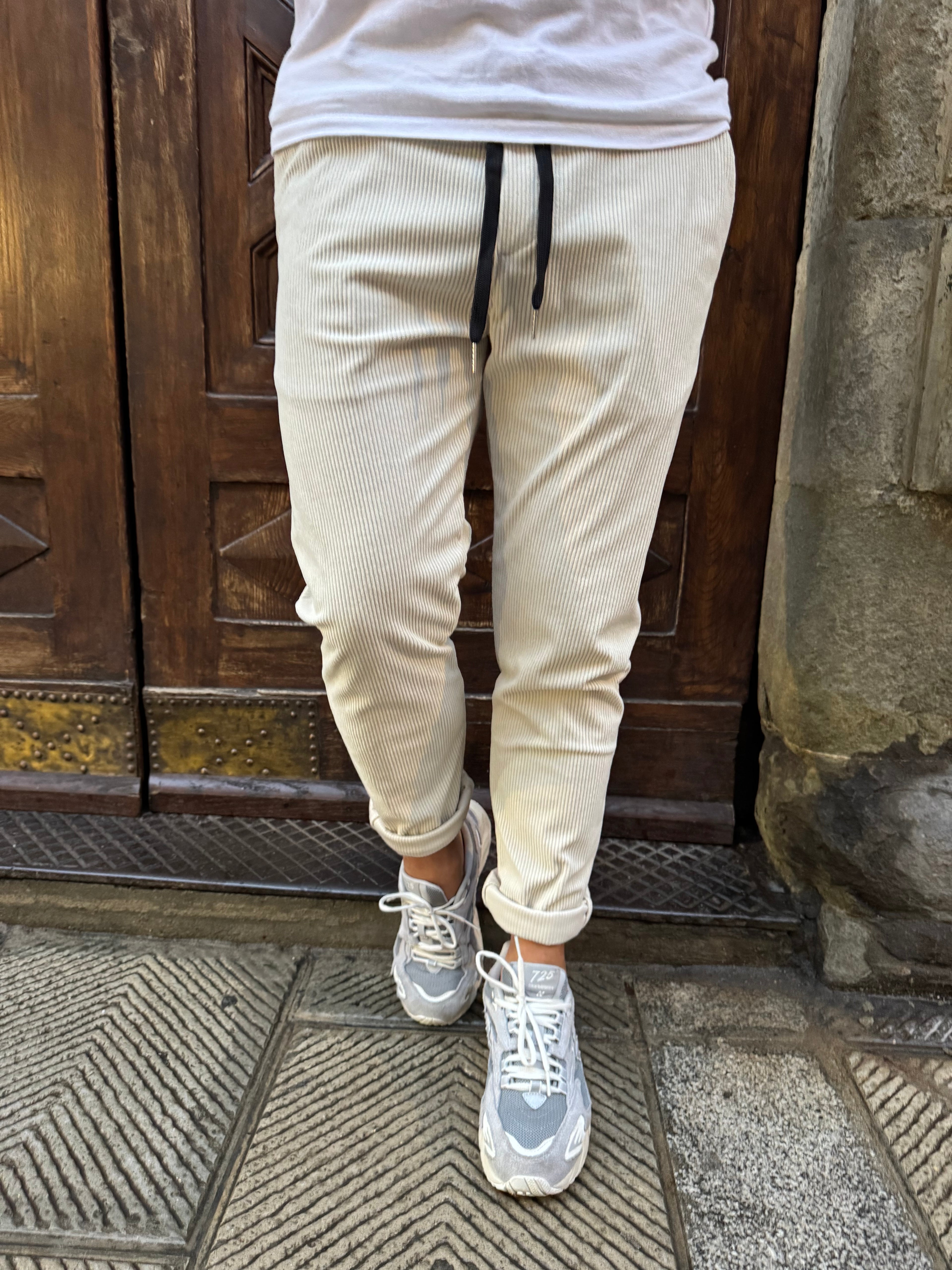 Pantalaccio Faz in velluto panna