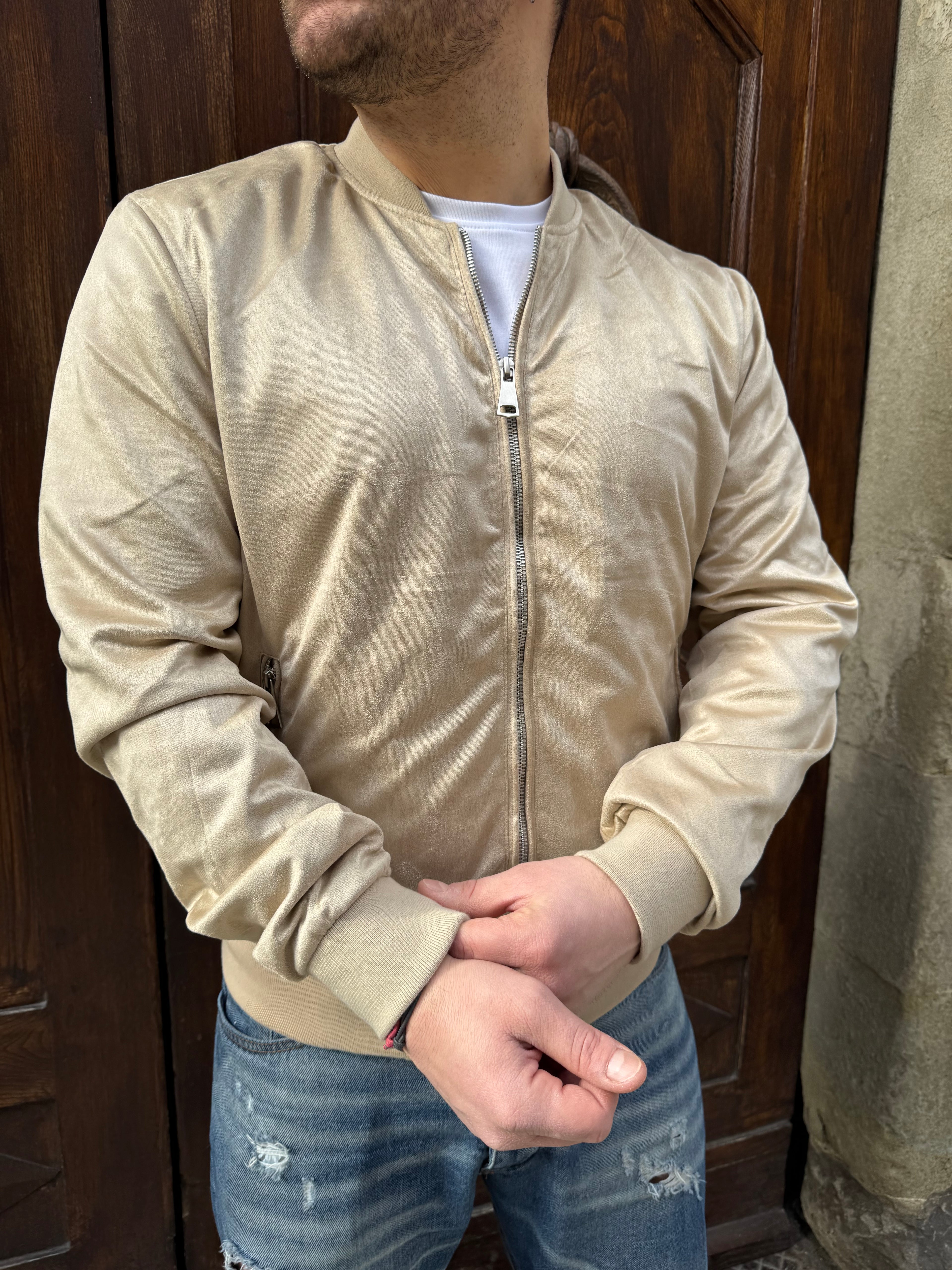 Giacchetto Bomber ecocamoscio di Telamira