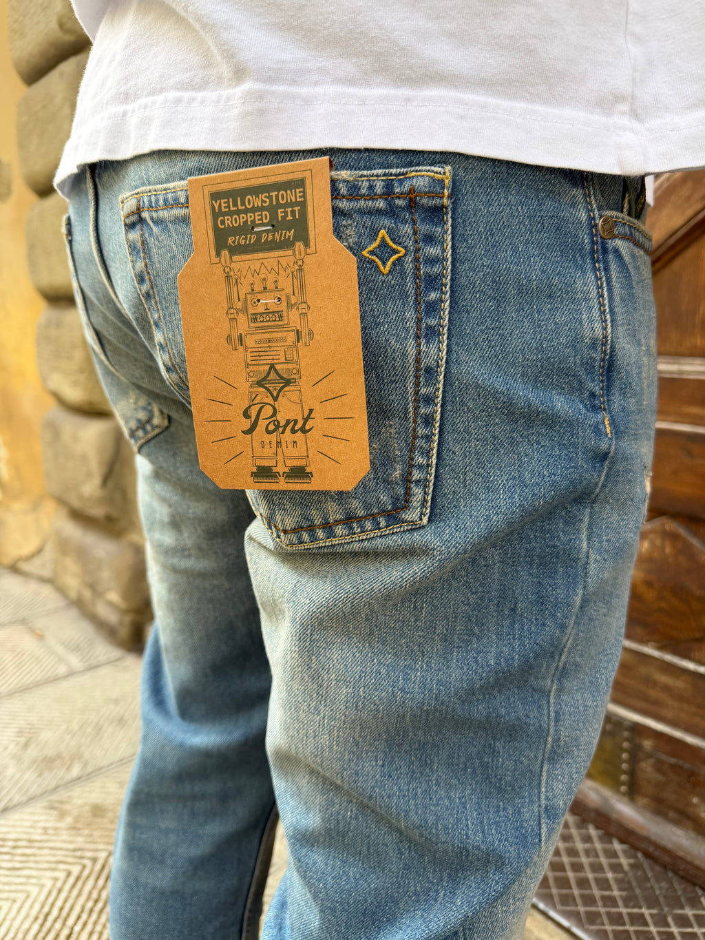 Jeans Yellowstone Cropped di Pont lavaggio sabbia