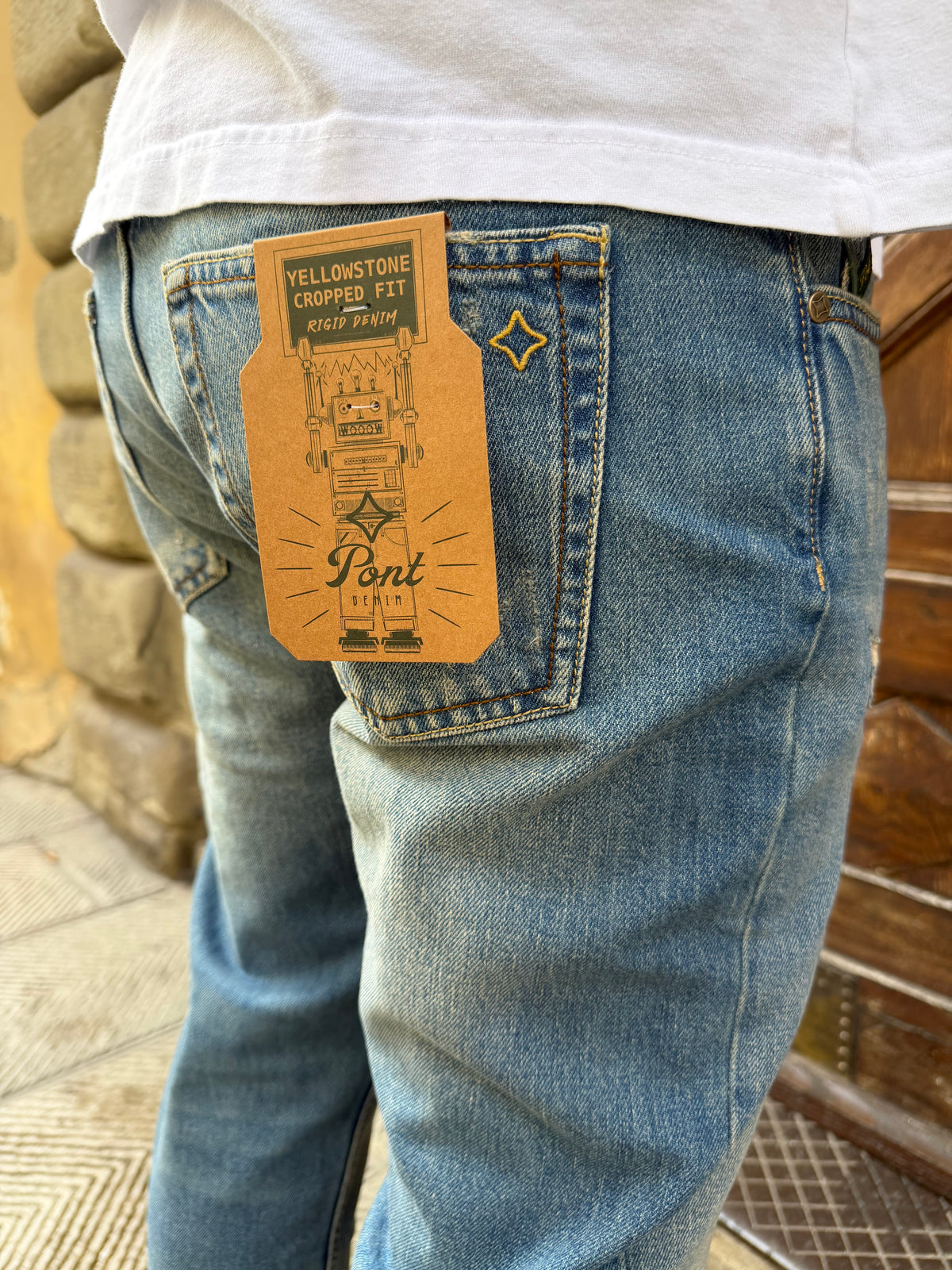 Jeans Yellowstone Cropped di Pont lavaggio sabbia