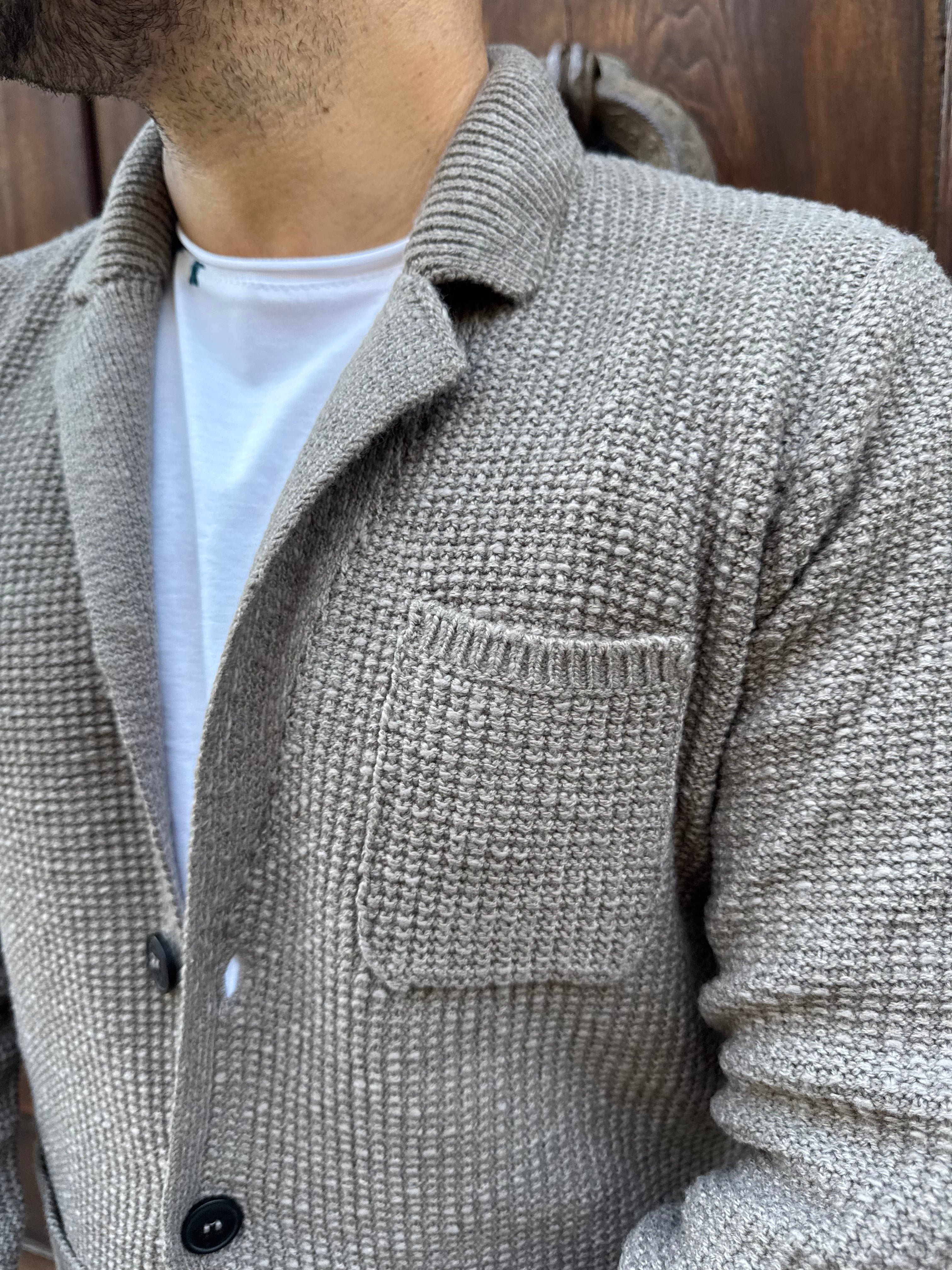 Giacca cardigan Milano di Hamaki-Ho tortora