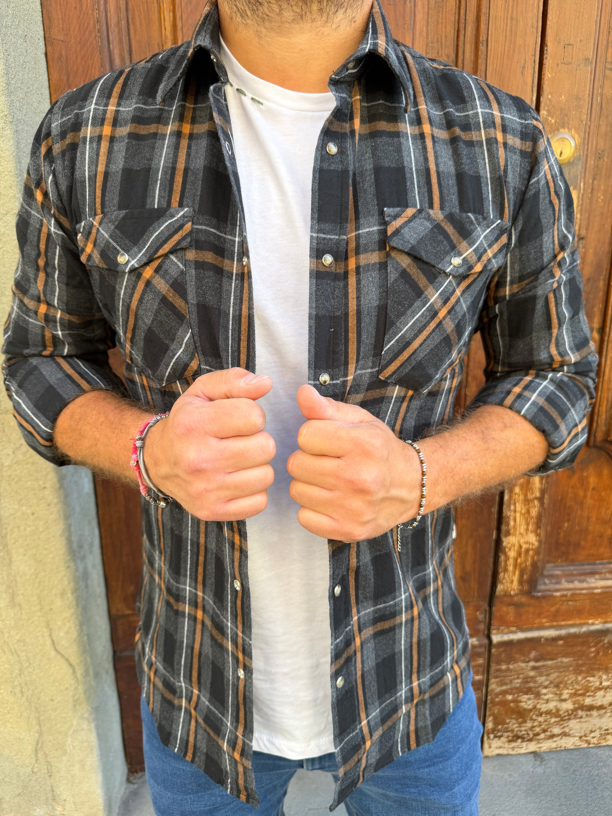 Camicia Quadro 01 di Tréz nera