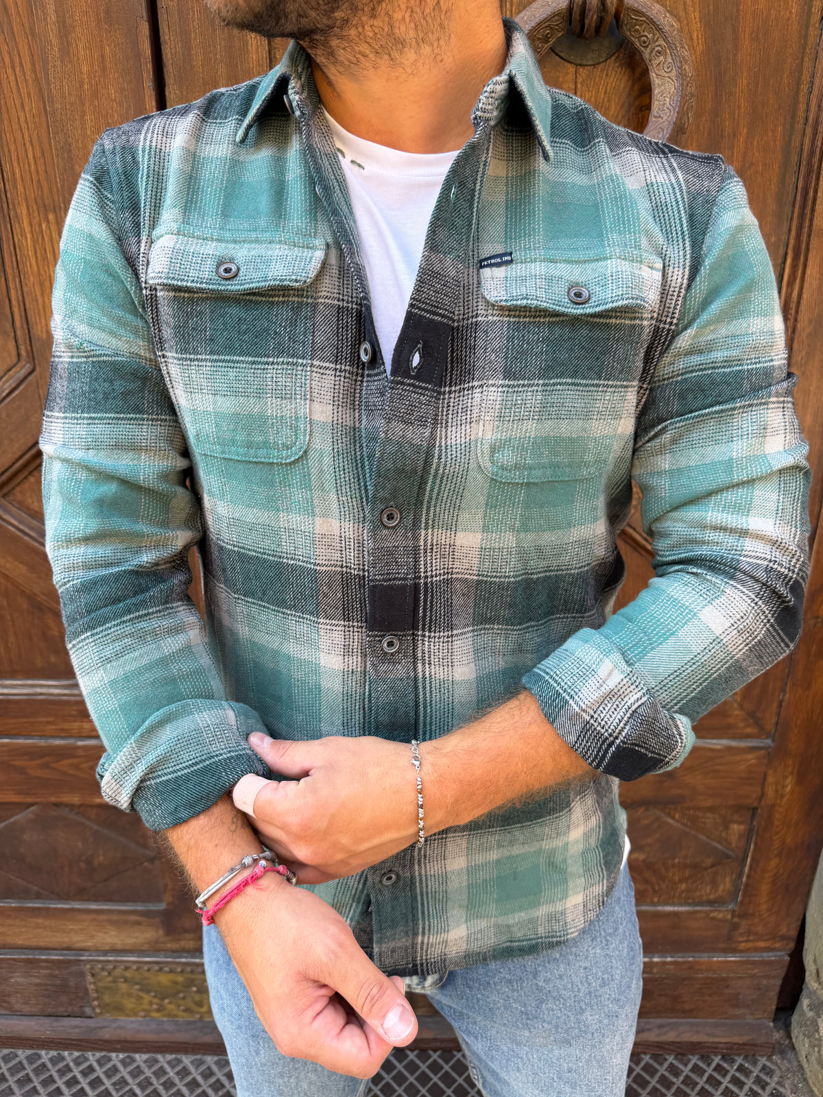 Camicia Quadro 02 di Petrol Ind. verde